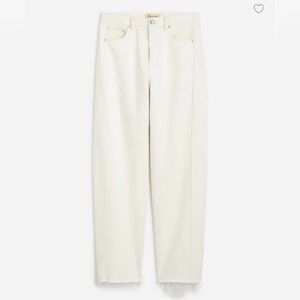Madewell Curvy Pieced Barrel-Leg Jeans Tile White Size 29 Tall